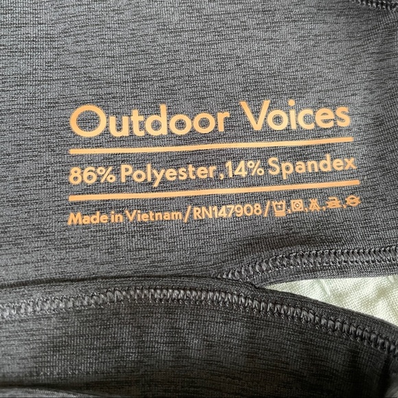 Outdoor Voices Charcoal Slash Crop Top Sport Bra Size X-Small Activewear - Picture 2 of 4